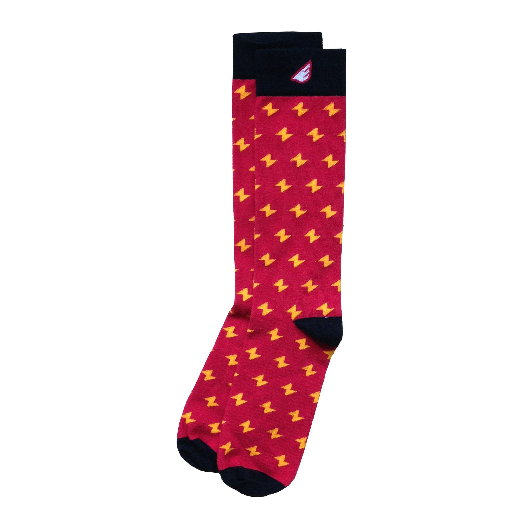 Men's Harry Potter Lightning Bolt Supima Cotton Dress Socks - Red Gold -  Boldfoot Socks